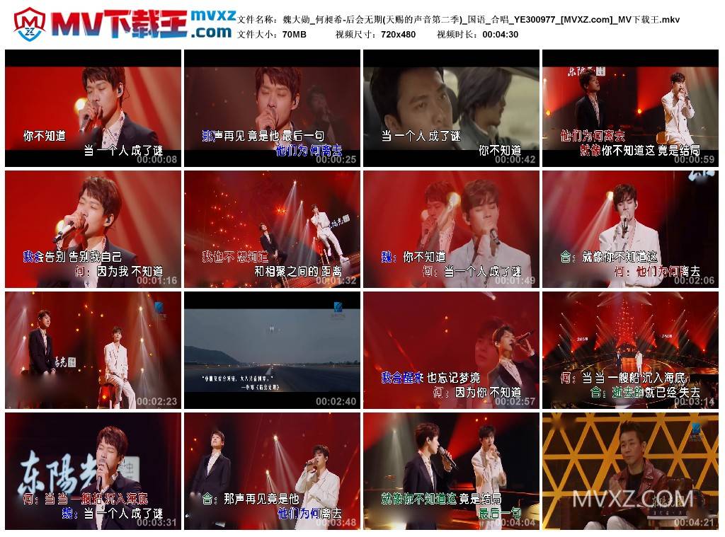 魏大勋_何昶希-后会无期(天赐的声音第二季)_国语_合唱_YE300977